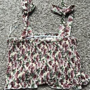 Vintage set! Rose crop top and skirt